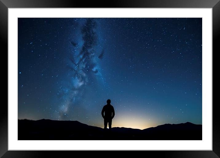 feeling of serenity and wonder at the immensity of the universe and the smallness of the human being in comparison Framed Mounted Print by Joaquin Corbalan