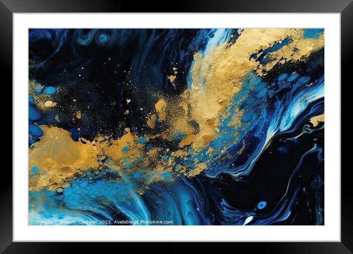 Artistic abstract image, with dark and golden tone Framed Mounted Print by Joaquin Corbalan