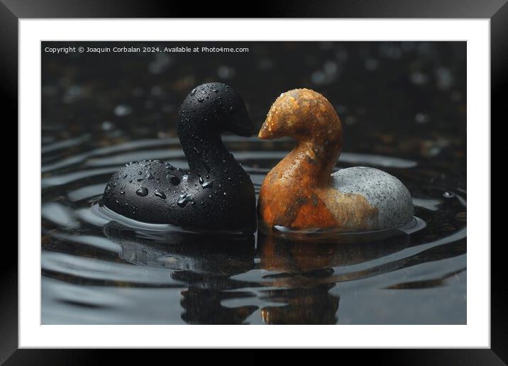 Decorative figurines in a garden, natural shapes m Framed Mounted Print by Joaquin Corbalan