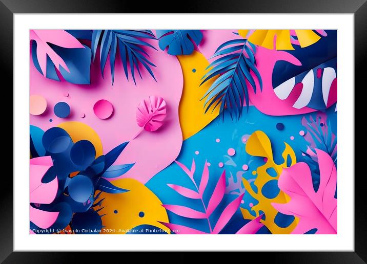 A photo showcasing a colorful background of pink a Framed Mounted Print by Joaquin Corbalan