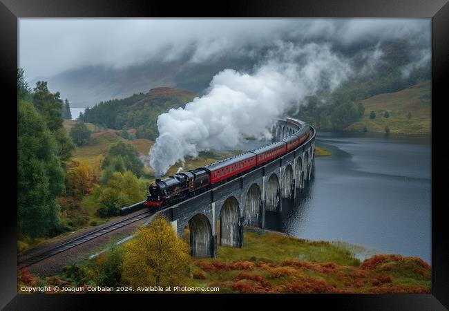 Jacobite Express steam train crossing the Glenfinn Framed Print by Joaquin Corbalan