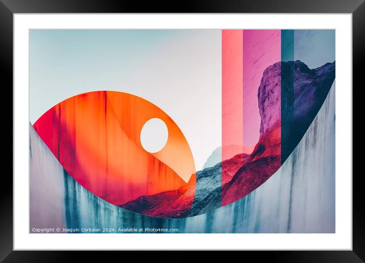 An abstract painting depicting an eye with a mount Framed Mounted Print by Joaquin Corbalan