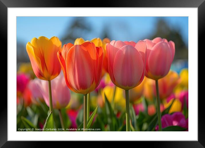 Tulips are an industry at risk in the Netherlands due to lack of water. Framed Mounted Print by Joaquin Corbalan