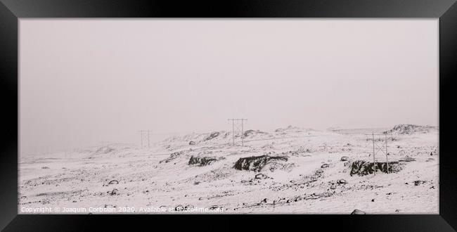 Mountains barely snowed at the beginning of winter. Framed Print by Joaquin Corbalan