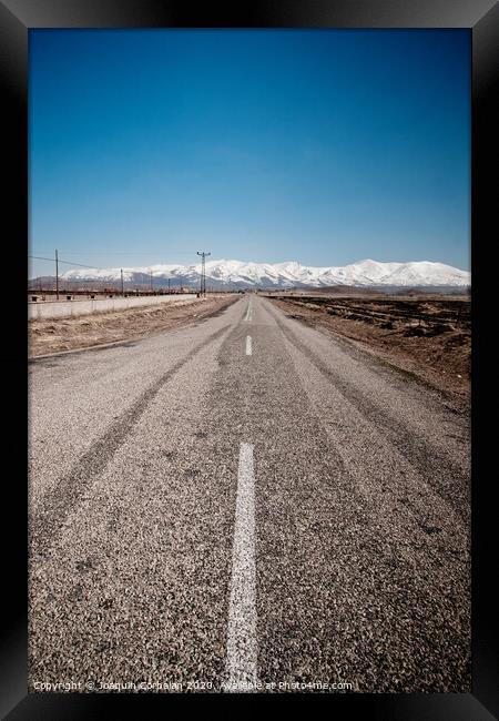 infinit road in Turkish landscapes Framed Print by Joaquin Corbalan