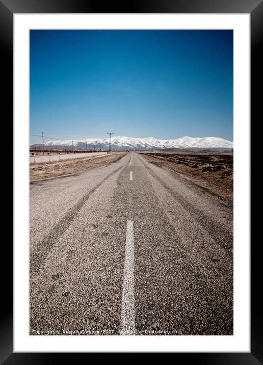 infinit road in Turkish landscapes Framed Mounted Print by Joaquin Corbalan