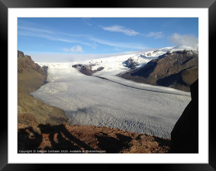 Glacier seen from the top of the mountain. Framed Mounted Print by Joaquin Corbalan