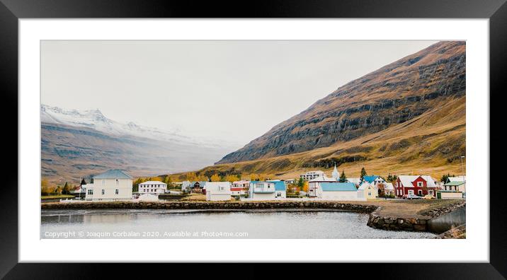 Fishing village on the east coast of Iceland Framed Mounted Print by Joaquin Corbalan