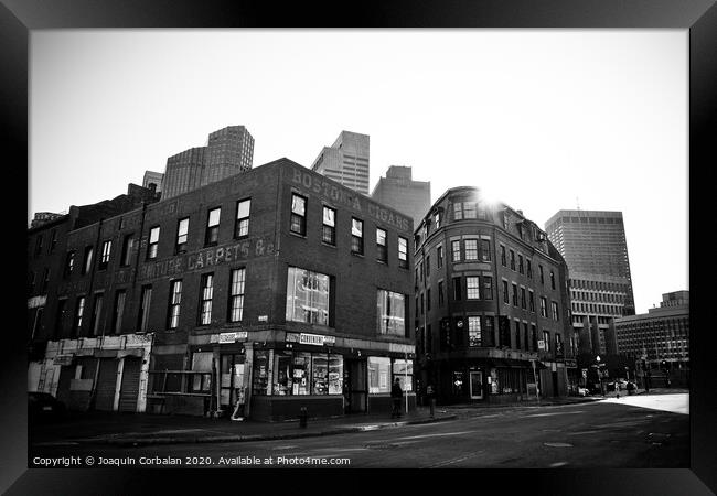  Streets of the city in winter Framed Print by Joaquin Corbalan