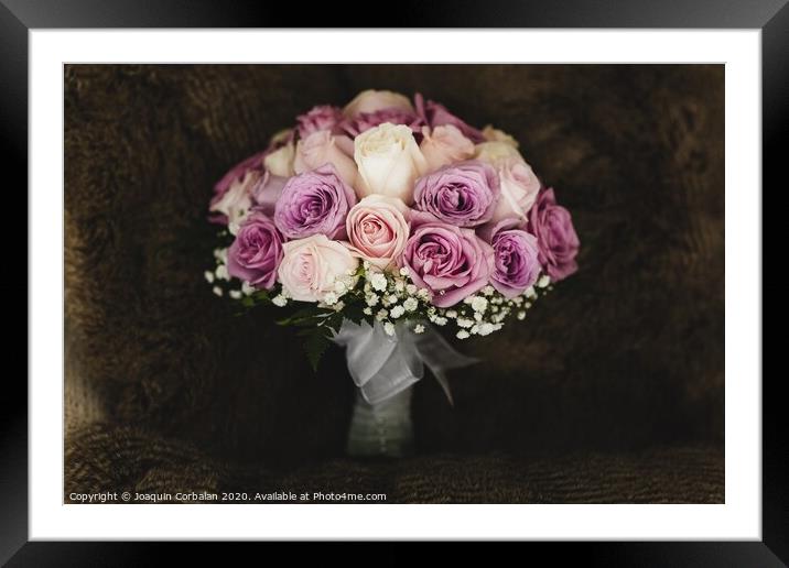 Colorful isolated bridal bouquet for a wedding Framed Mounted Print by Joaquin Corbalan