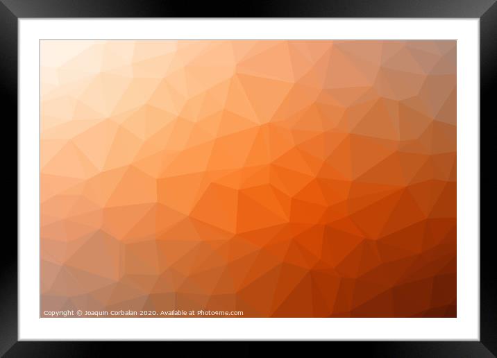 Gradient background with mosaic shape of triangular and square cells of various colors ideal for modern technology backgrounds. Framed Mounted Print by Joaquin Corbalan