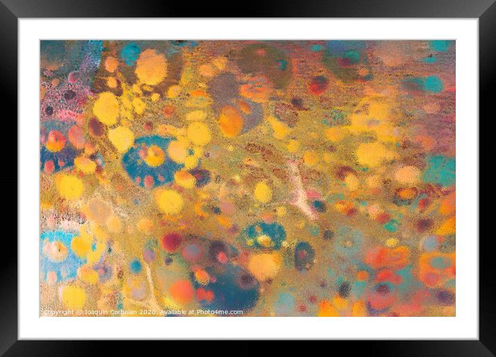 Abstract grunge art background texture with colorful paint splashes Framed Mounted Print by Joaquin Corbalan