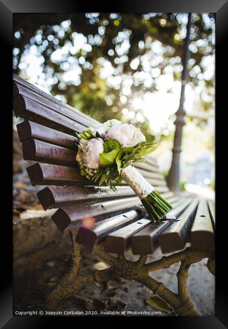 Colorful isolated bridal bouquet for a wedding Framed Print by Joaquin Corbalan