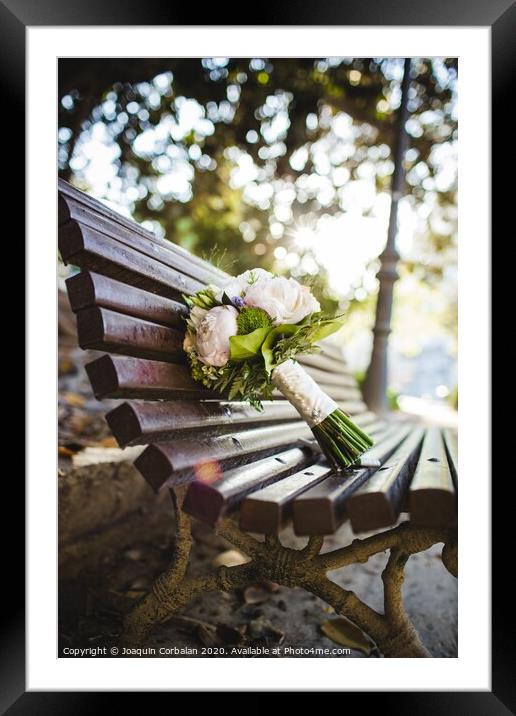 Colorful isolated bridal bouquet for a wedding Framed Mounted Print by Joaquin Corbalan