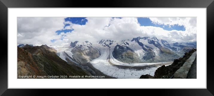 Glacial ice melting on mountais of Gornergrat, switzerland Framed Mounted Print by Joaquin Corbalan