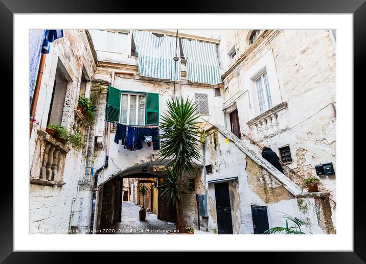 Beautiful streets of Bari, Italian medieval city. Framed Mounted Print by Joaquin Corbalan