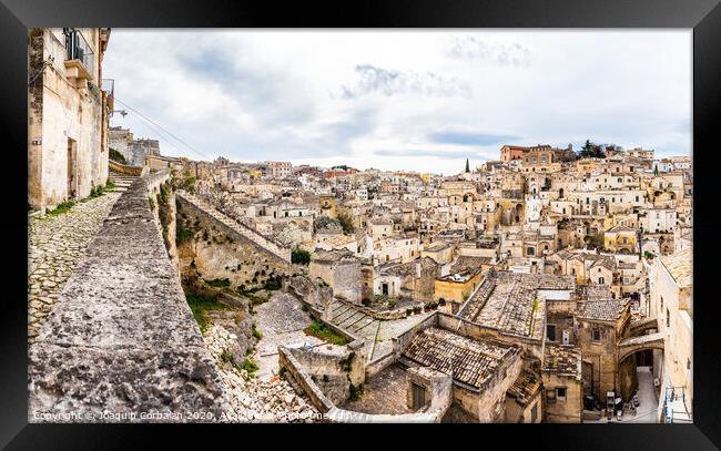 Panoramas of the ancient medieval city of Matera, in Italy. Framed Print by Joaquin Corbalan