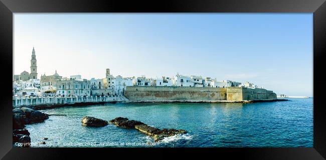 View from the port of the Adriatic city of Monopoli. Framed Print by Joaquin Corbalan