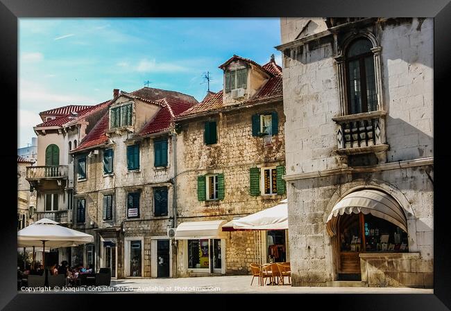 Old town of Split, medieval city with streets full of tourists and religious buildings. Framed Print by Joaquin Corbalan