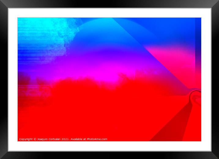 Colorful abstract background of deep red tones with converging p Framed Mounted Print by Joaquin Corbalan