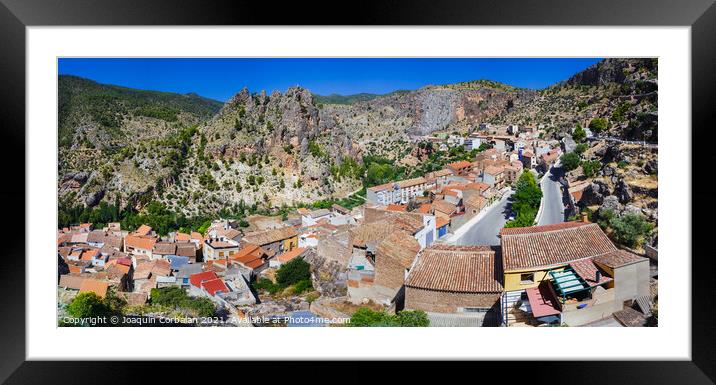 Panoramic of the Spanish city of Ayna, in La Mancha, seen from a Framed Mounted Print by Joaquin Corbalan