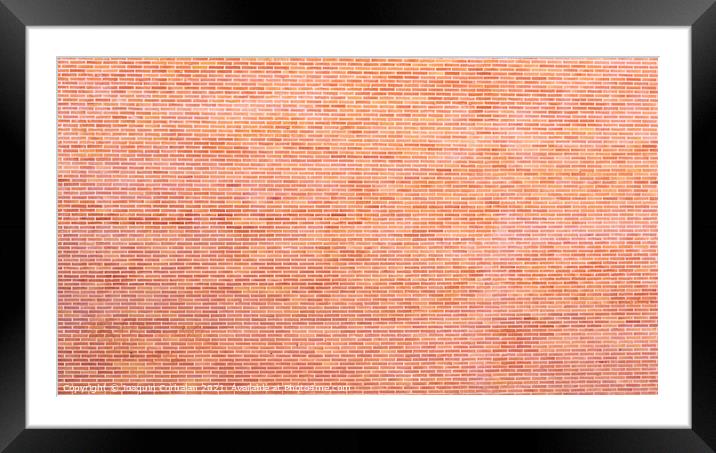 Background of bricks glued to the wall with cement, texture to c Framed Mounted Print by Joaquin Corbalan