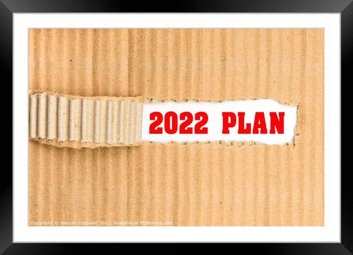 The 2022 plan discovered, a word written on its cover torn from  Framed Mounted Print by Joaquin Corbalan