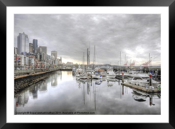 Seattle water front Framed Mounted Print by Gopal seshadrinathan
