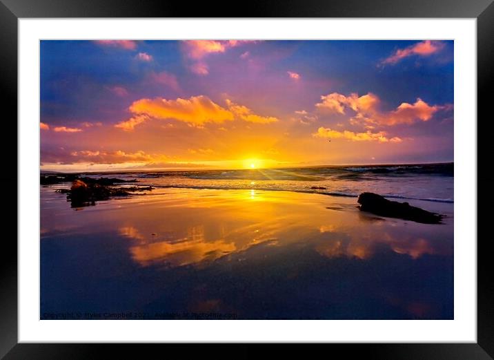 Sunset reflection  Framed Mounted Print by Myles Campbell