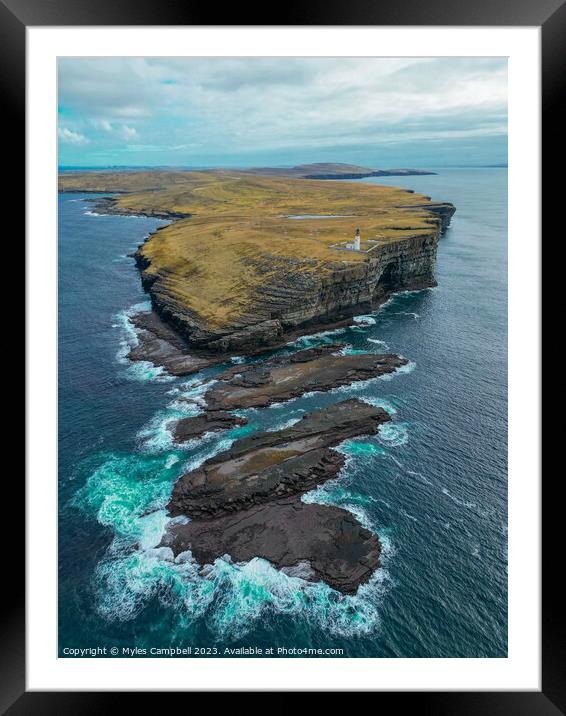 Noup head cliffs  Framed Mounted Print by Myles Campbell