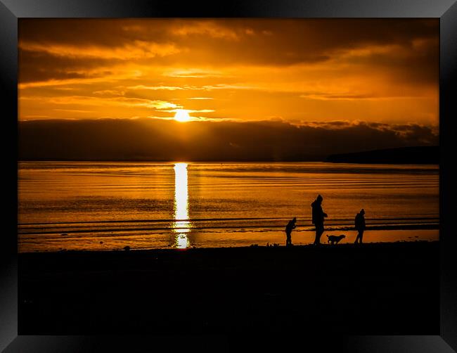 Golden sunset over scapa  Framed Print by Myles Campbell