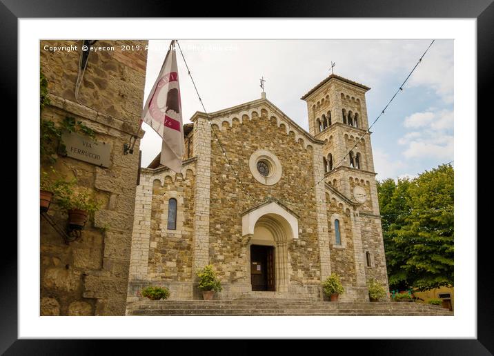 Medieval church of Saint Saviour in Castellina Framed Mounted Print by eyecon 