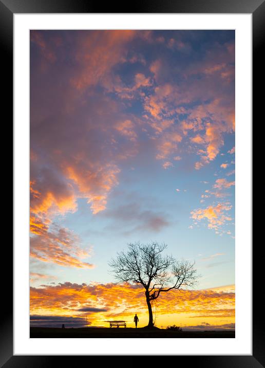 One watching the Sunrise in Dalgety Bay Framed Mounted Print by Richard Newton