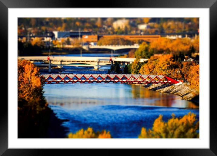 The Red Bridge over the bow River  Framed Mounted Print by Osarieme Eweka