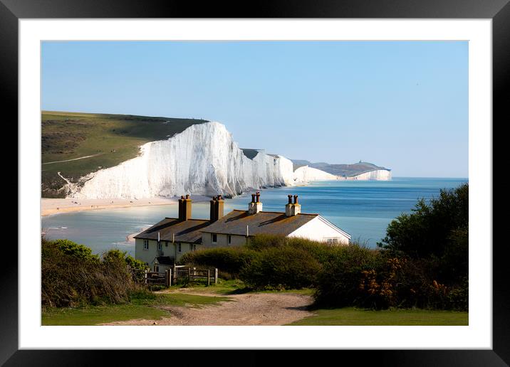 The Coastguards Cottages at Cuckmere Haven Framed Mounted Print by Nick Hunt