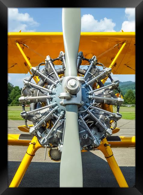 Stearman Aircraft Engine   Framed Print by Mike C.S.