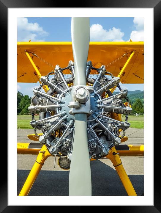 Stearman Aircraft Engine   Framed Mounted Print by Mike C.S.