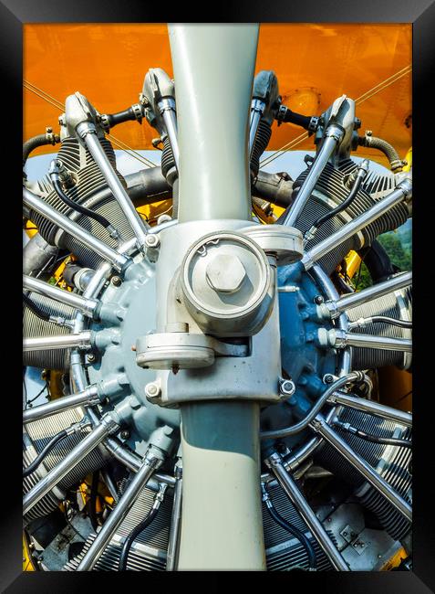 Stearman Aircraft Engine  Framed Print by Mike C.S.