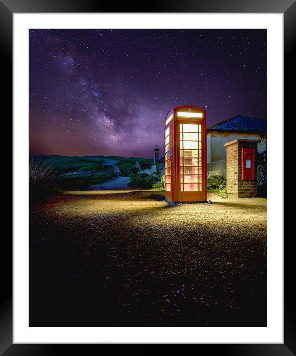 Milky Way & Red telephone box Framed Mounted Print by Lubos Fecenko