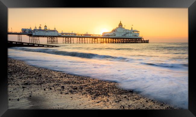 Sunrise at the Eastbourne Pier Framed Print by Lubos Fecenko