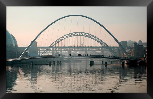 Bridges over the River Tyne, Newcastle Framed Print by Simon Marshall