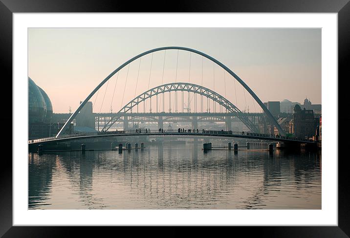 Bridges over the River Tyne, Newcastle Framed Mounted Print by Simon Marshall