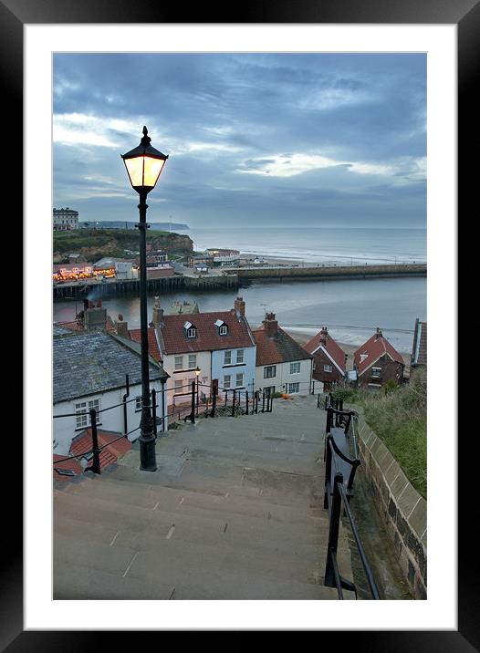 Whitby Steps Framed Mounted Print by Simon Marshall