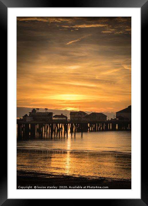 Sunrise over Clacton-on-Sea pier Framed Mounted Print by louise stanley