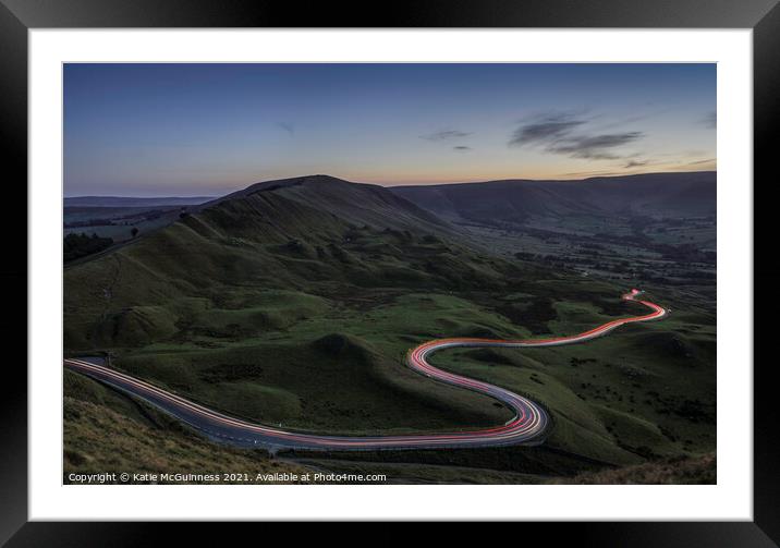 Mam Tor Light Trails Framed Mounted Print by Katie McGuinness