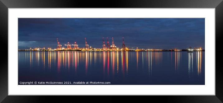 Bootle Docks, River Mersey panorama Framed Mounted Print by Katie McGuinness
