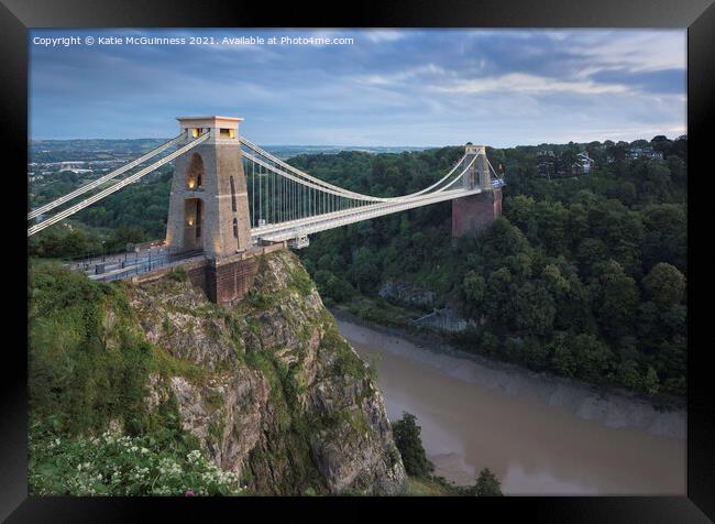 Clifton Suspension Bridge Framed Print by Katie McGuinness