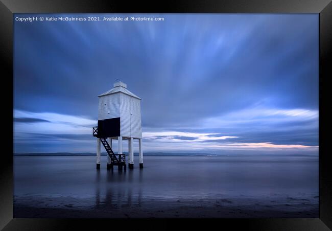 Burnham on Sea Low Lighthouse sunset Framed Print by Katie McGuinness
