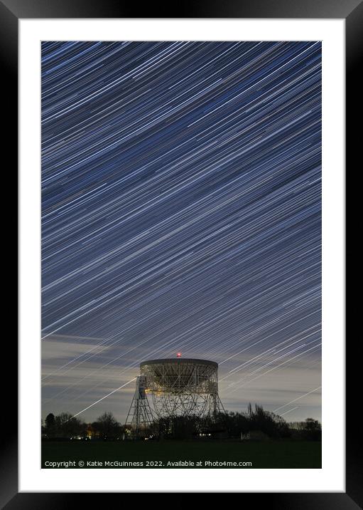 Jodrell Bank radio telescope star trails Framed Mounted Print by Katie McGuinness