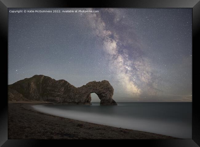 Durdle Door Milky Way Framed Print by Katie McGuinness